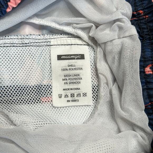 MAAMGIC Pink Blue Flamingo Lined Swim Trunks Shorts Men’s - Picture 5 of 7